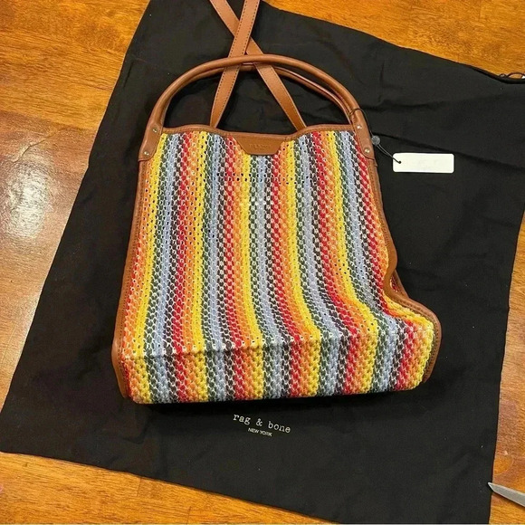 NWT Rag and Bone Summer Multi Passenger Tote with dust bag rainbow - Picture 10 of 14